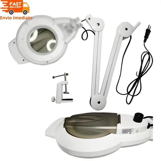 Lupa Estética Articulável Luminária 120 Leds Profissional Regulagem Bivolt