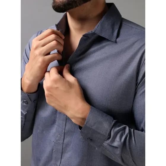 camisa social manga longa slim fit algodão