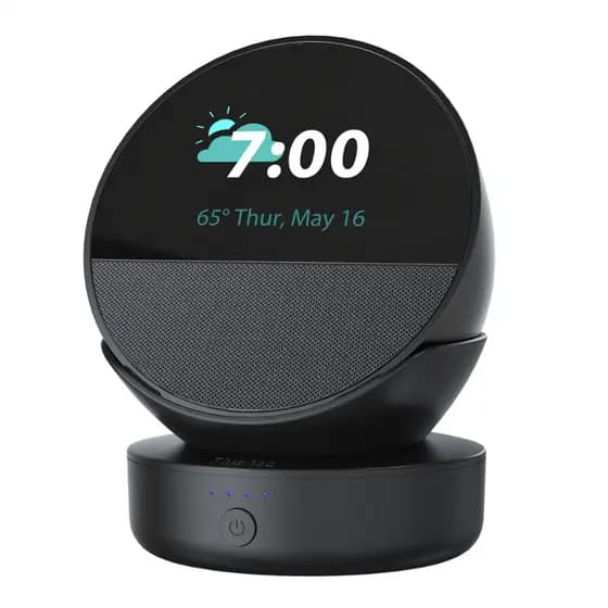 Base De Bateria Portátil De 5000mAh Para Echo Spot Com Portas De Carregamento USB-C Power Bank Suporte De Alto-Falante I