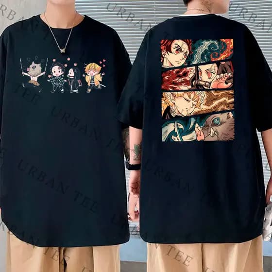 Camiseta Basica Algodao Demon Slayer Chibli Eyes Personagens Anime Unissex store