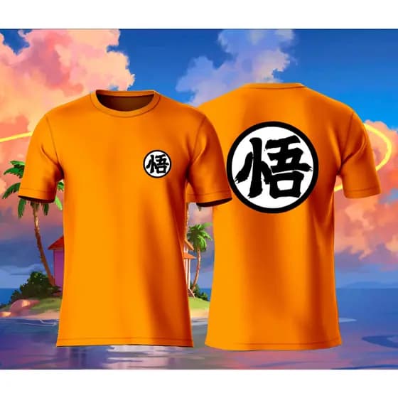CAMISETA 100% ALGODÃO GOKU DRAGONBALL LARANJA DO INFATIL AO ADULTO ENVIO RAPIDO CMS