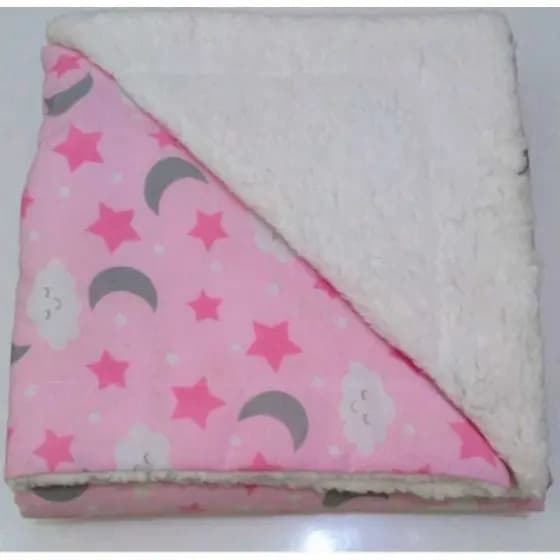 Manta De Bebê Sherpa 100% Algodão Estampada Para Menino e Menina - Macio e Quentinho