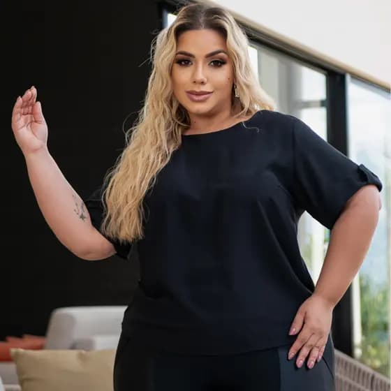 Blusa Plus Size Moda Feminina Camiseta Elegante Verão GG ao G5