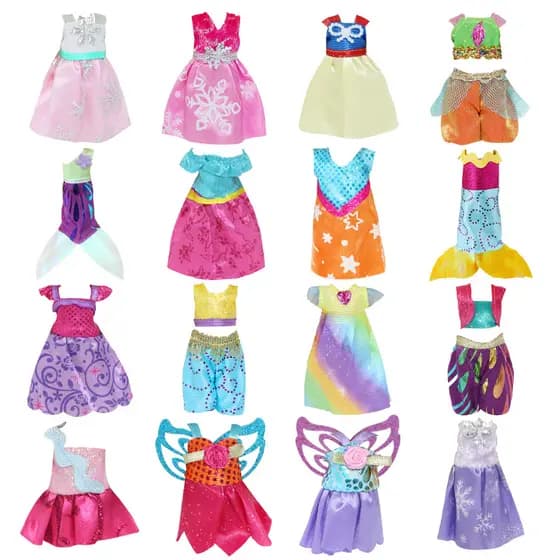 20 conjuntos de roupas de boneca sortidos - Substituição de Roupas de Boneca: Calças, Saias, Caudas de Sereia, Conjuntos Angelicais e Trajes com Asas