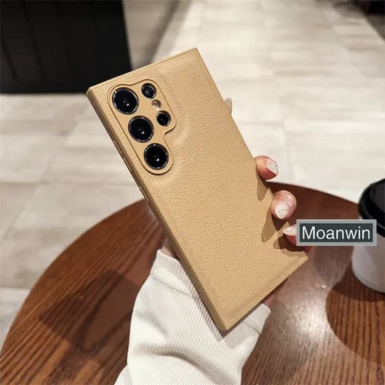 Capa De Couro Fosco Luxuosa Compatível Com Samsung Galaxy S25 S24 S23 S22 S21 Ultra Plus Telefone À Prova De Choque