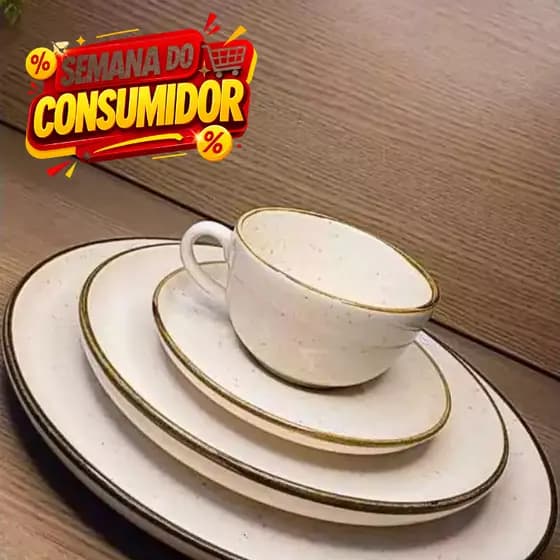 Semana do Consumidor |OFERTA - Oxford Duna – Pratos e Xícara com Pires (Escolha a Peça)