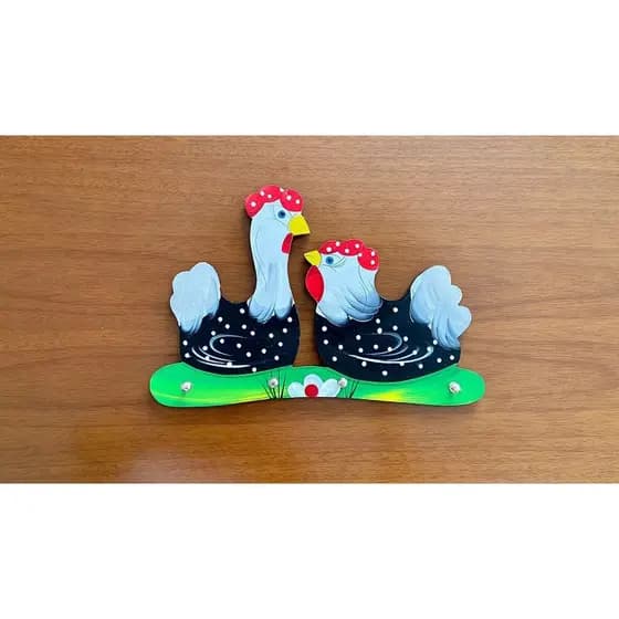 PORTA CHAVE DUPLO GALINHA