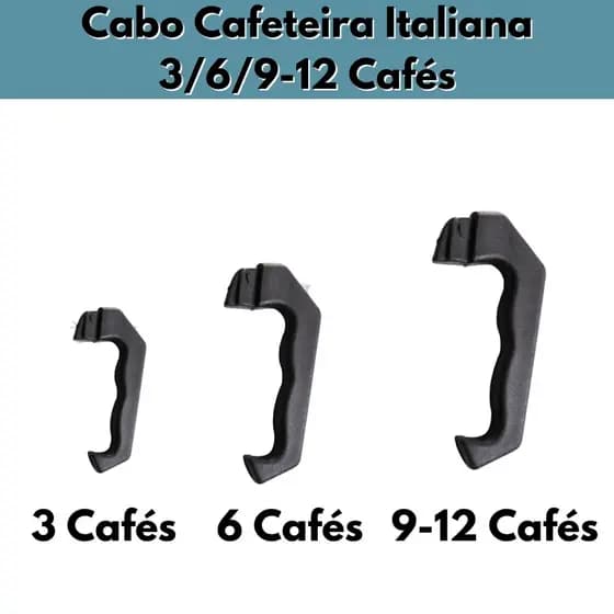 Cabo Alça Baquelite Cafeteira Italiana 3 / 6 / 9-12 Cafés