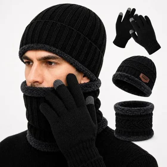 Touca Cachecol Luva Frio Intenso Peluciado Pelinho Protetor de Pescoço Unissex