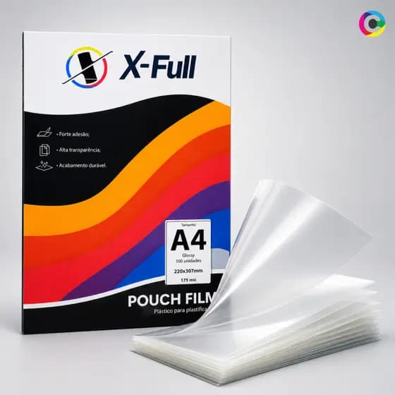 Plástico Polaseal para Plastificação A4 100 Folhas Duplas 175 Micras Transparente Documentos Fotos