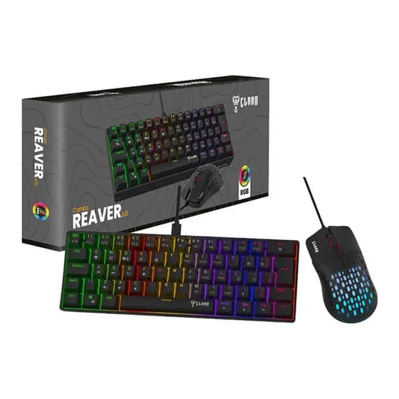 KIT Teclado e Mouse Gamer com RGB Mouse Slits Preto Teclado Mecanico