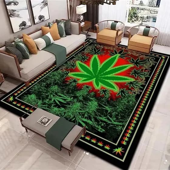 Bob Marley Reggae Música Estilo Jamaicano Maple Leaf Área Tapete , Impressão Decorar Aplicável À Sala De Estar Quarto