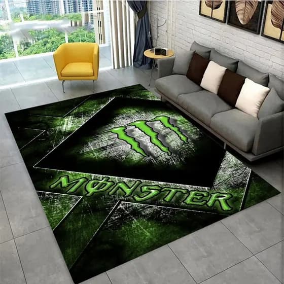 Tapete Estampado M-Monster , Decorativo Para Sala De Estar E Quarto Antiderrapante Cozinha Banheiro De Porta