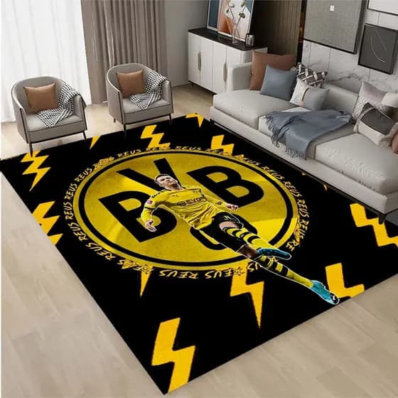 Tapete Impresso Com Logotipo Da Equipe D-Dortmund , Decorativo Para Sala De Estar E Quarto , Capacho Antiderrapante Cozi