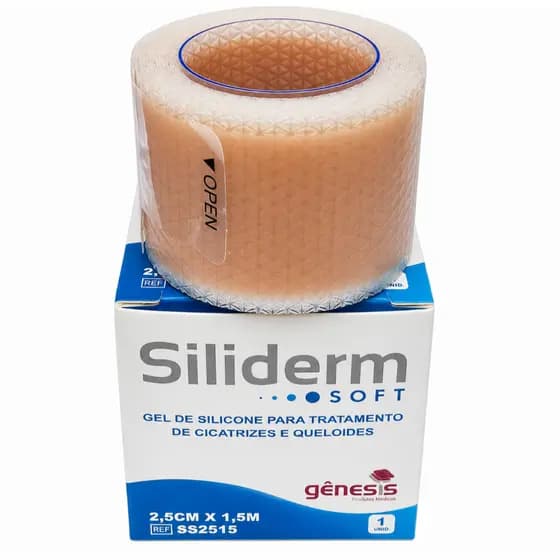 Fita em Gel De Silicone 2,5cm x 1,5m Siliderm Soft (Para Cicatrizes e Queloides) - Gênesis