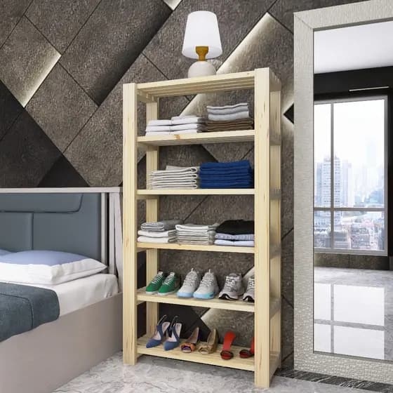 Expositor Livros Versátil Madeira Pinus C/ 6 Alturas 170x81