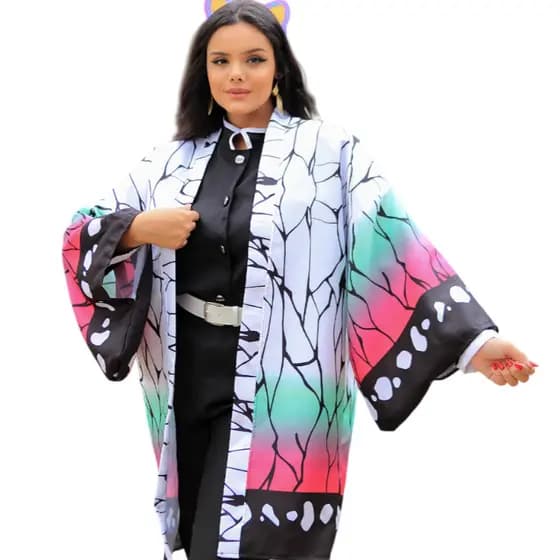 Kit Quimono Cosplay Shinobu Kimetsu No Yaiba