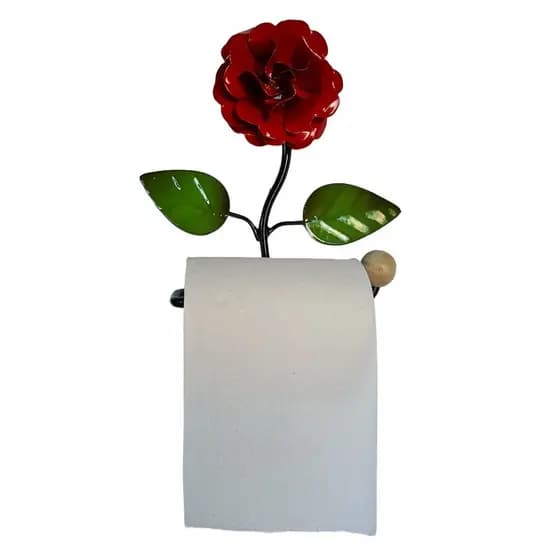 Suporte Porta Papel Higiênico Com Flor em Ferro