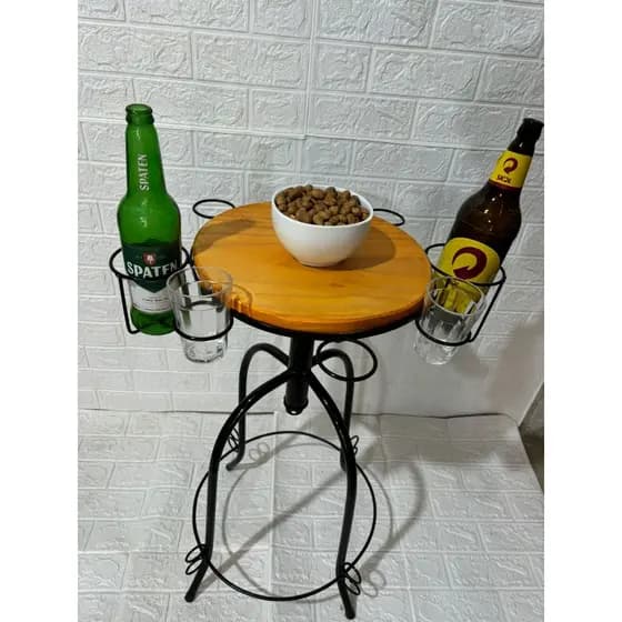 Petisqueira Giratória Para Servir Petiscos Churrasquinhos Porta Garrafa Copo Festa Comemoração