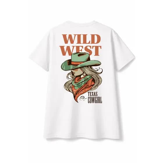 Camiseta Western Cowgirl Texas Estampa Country Vintage Feminina Estilo Sertanejo Premium