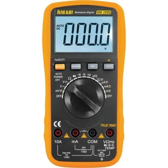 Multímetro Digital Hikari HM-2090 600V Laranja Preto