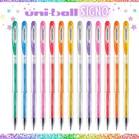 Caneta Uni-Ball Signo Sparkling Gel Glitter 0.7mm - Mitsubishi