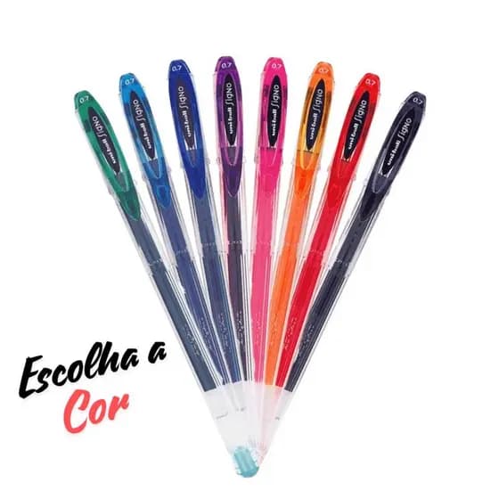 Caneta Gel Signo UM-120 0,7mm Uni-Ball Cores Variadas