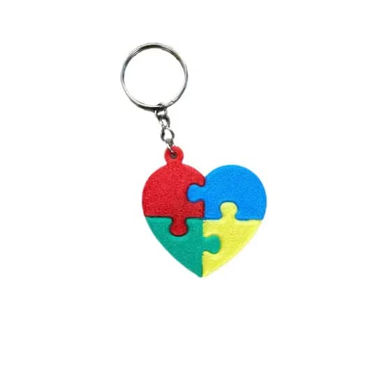 10 unidades Chaveiro coração - conscientização do Autismo