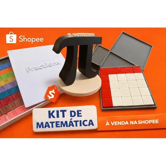 Kit Matemática Educativo 3D – Frações + Teorema de Pitágoras + Número Pi