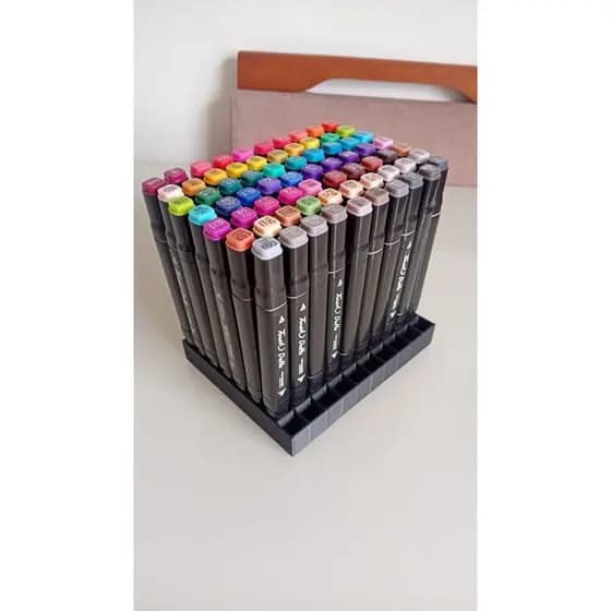 Organizador de Canetas e Marcadores com 80 Compartimentos – Suporte Vertical para Touch, Copic e Similares