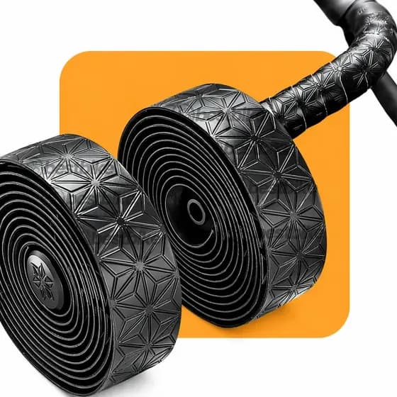 Par Fita Guidão Bike Speed Pu Eva Antiderrapante Super Conforto Antivibração Alta Aderência Estrada Com Tampas Laterais