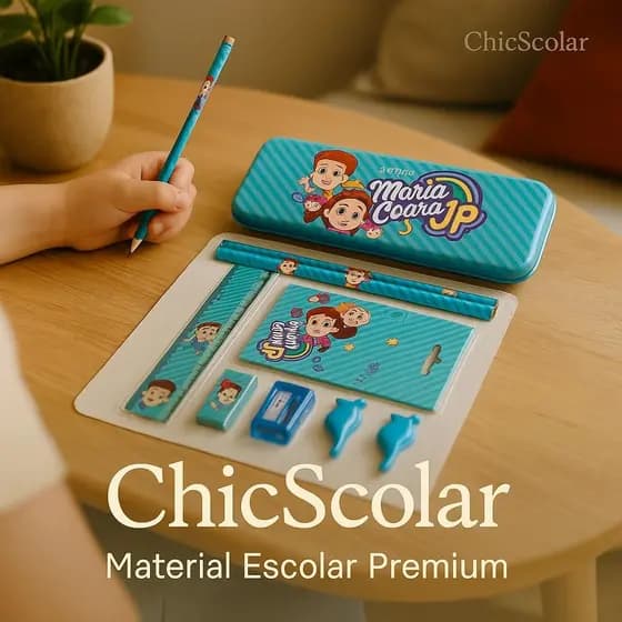 Kit Escolar Completo Maria Clara JP Estojo Acessorios Material Escolar Infantil