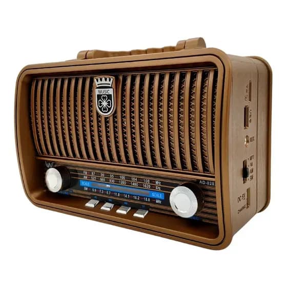 Rádio Am Fm Portatil Retro Bluetooth Vintage Antigo Usb P2 Altomex AD-8282