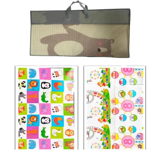 Tapete Tatame Infantil Emborrachado Dobrável Dupla Face 8mm