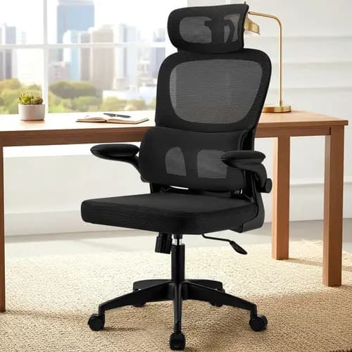 Cadeira de Escritorio Ergonomica Giratória Executiva Apoio Lombar e Cabeça Pratito