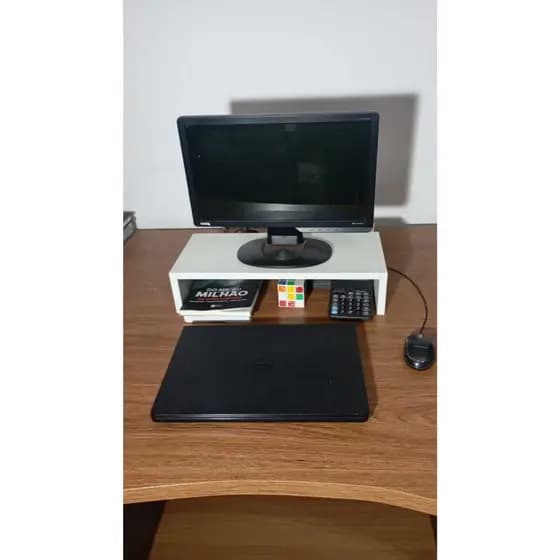 Suporte para Monitor em MDF | Organizador de Mesa Escritório Computador Ergonômico