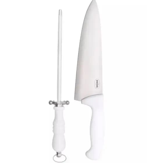 KIT Assador MOR Chaira+Faca 9' Corte Churrasco Cozinha