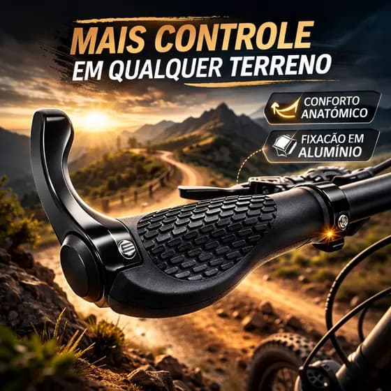 Par Manopla Ergonômica Bike com Trava Alumínio Bar End Conforto e Segurança
