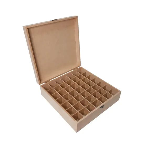 Caixa para Óleos Essenciais - 49 Div - 25x25x10A - MDF Cru