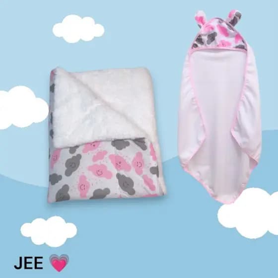 KIT MANTA SERPA+TOALHA COM ORELHAS