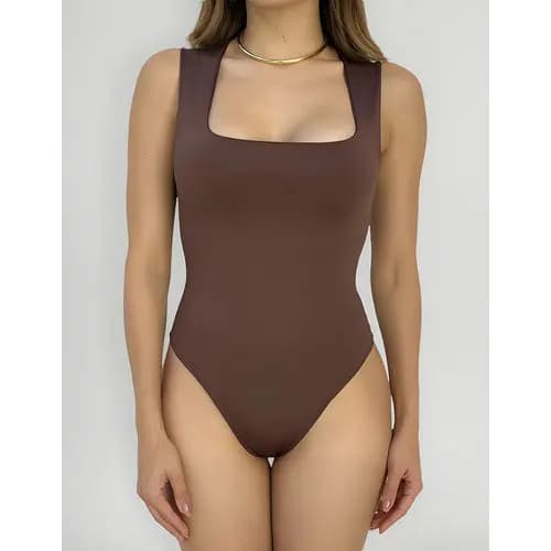 Body Decote Quadrado Feminino Alça Liso Casual