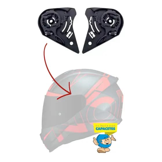 Reparo Suporte Viseira Capacete Norisk FF 391 389 Ls2 309 369