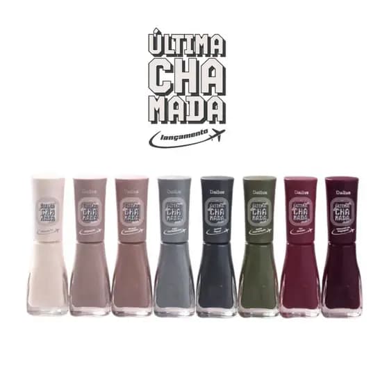 Kit 8 Esmaltes Dailus Coleção Nova Ultima Chamada Cores Cremosas Inverno