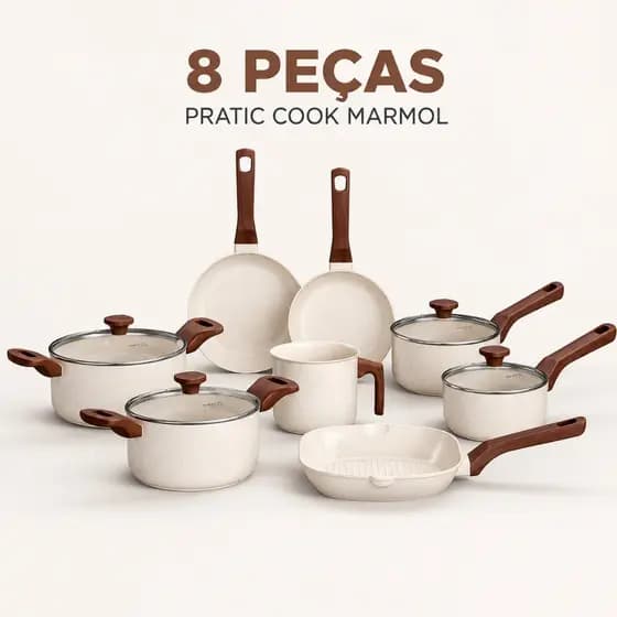Conjunto de Panelas Antiaderente Cerâmica até 8 Peças Mimo Style