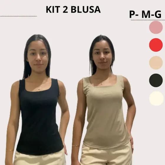 kit 2 blusa canelada decote quadrado blusa feminina blusa tendência blusa de regata blusa dia dia blusa casual