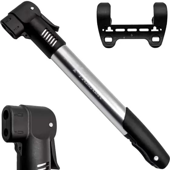 Bomba De Ar Yamada Cor Prateado Bike Bicicleta MTB Mountain Bike Bico Fino Grosso Presta Schrader