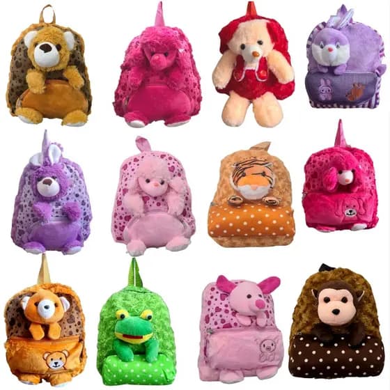 Mochila De Bebê Creche Escola Bichinho De Pelúcia 3d varios modelos escolha a sua
