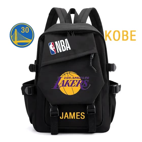 Frete grátis Mochila esportiva de Nylon para estudantes do ensino médio 42 * 30 * 14cm Mercadoria de basquetebol KOBE JAMRS Lakers Mochila esportiva High-End Mochila esportiva High-End Mochila esportiva Fashion Elementary School Mochila esportiva High-End