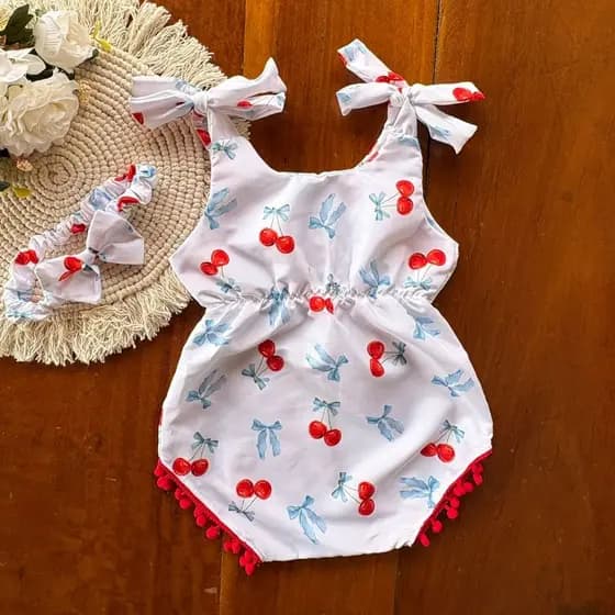 Body Infantil menina com Tiara | Macaquinho para Bebê | Bory baby infantil