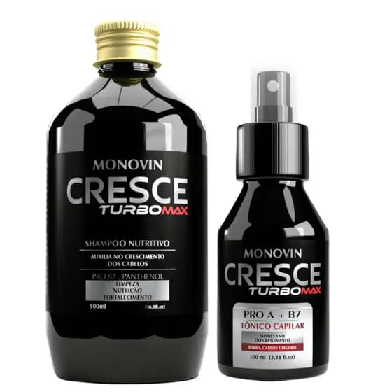 Kit Monovin Shampoo E Tônico Crescimento Capilar Vitaminas A+ B5 D-pantenol